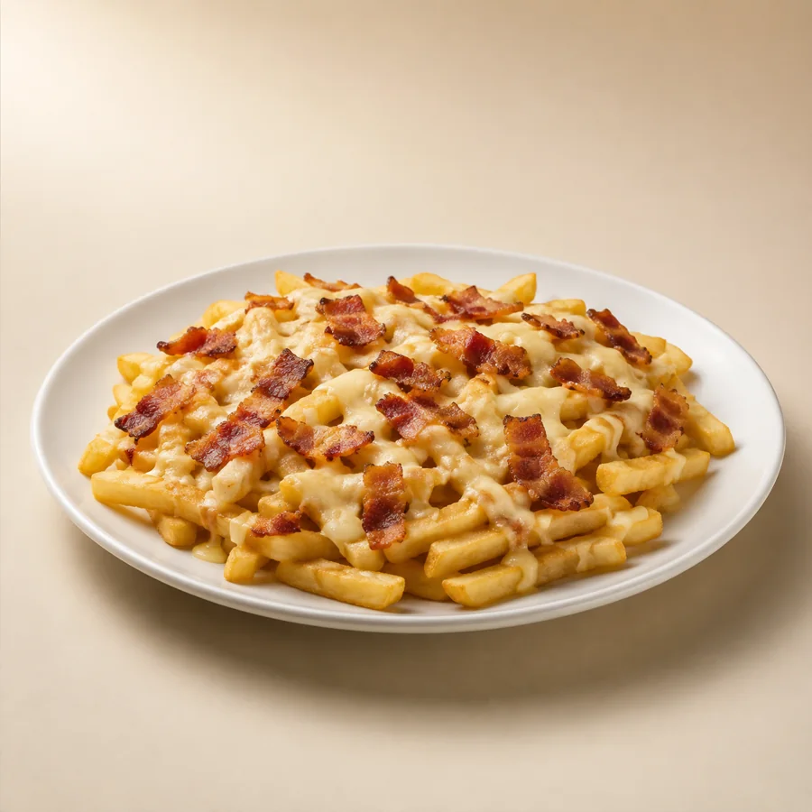 Batata frita 300g com queijo e bacon
